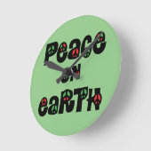 Horloge Ronde La Paix sur Terre Noël (Angle)