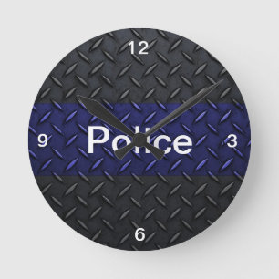 Horloge Ronde La police amincit l'horloge de plat de diamant de