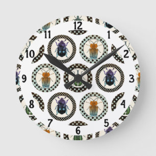 Horloge Ronde La Science colorée de scarabées d'insectes