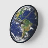 Horloge Ronde La terre en acrylique de l'espace (Angle)