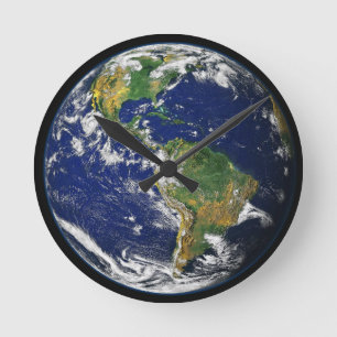 Horloge Ronde La terre en acrylique de l'espace
