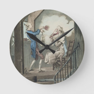 Horloge Ronde La toilette du commis d'une mandataire, gravée pa