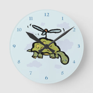 Horloge Ronde la tortue hélicoptère