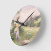 Horloge Ronde La trayeuse, 1860 (la semaine sur le papier) (Angle)