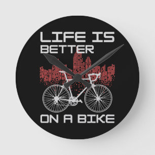 Horloge Ronde La vie est meilleure à vélo