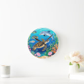 Horloge Ronde La vie marine d'Okinawa (Maison)