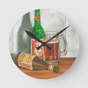 Horloge Ronde La vie toujours avec de la bière par Jennifer