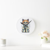 Horloge Ronde Laboratoire de chat ciblé (Maison)