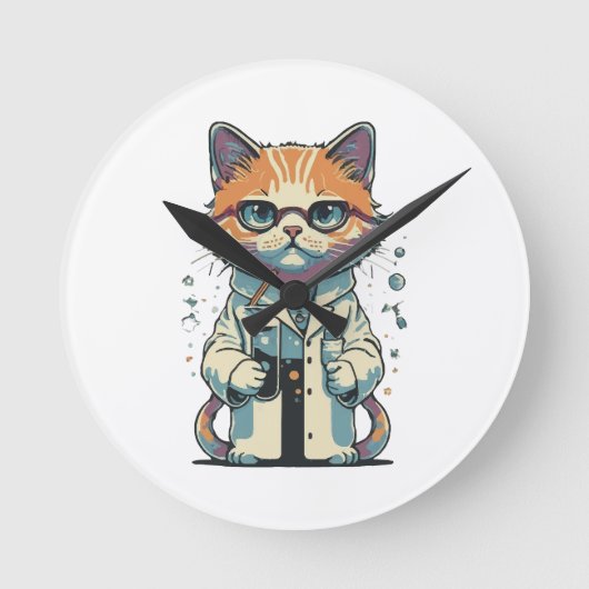 Horloge Ronde Laboratoire de chat ciblé (Recto)