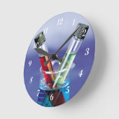 Horloge Ronde Laboratoires de Tubes et Beaker (Angle)