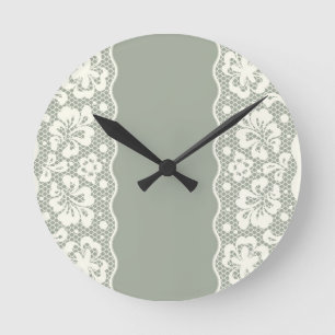 Horloge Ronde Lace pattern, flower vintage