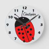 Horloge Ronde Ladybird Design Personalised (Recto)
