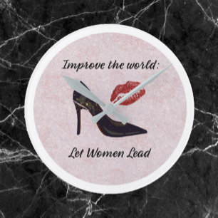 Horloge Ronde Laisser les femmes diriger l'horloge murale acryli