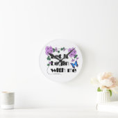 Horloge Ronde Laissez-Moi Commencer Par Dire Fleurs Papillon (Maison)