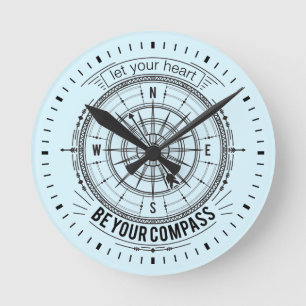 Horloge Ronde Laissez Votre Coeur Être Votre Compas