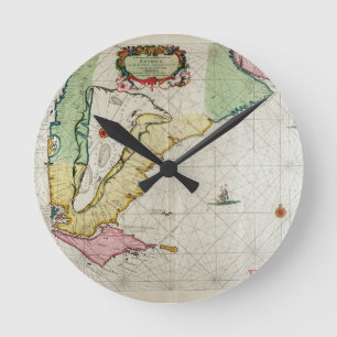 Horloge Ronde L'Amérique, plaquent 17 de 'Le Nouveau et d'Illum