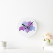 Horloge Ronde L'amour des éléphants (Maison)