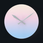 Horloge Ronde Lampant bleu<br><div class="desc">elegant pastel pink blue bright gradient colors. beautiful blurred background.</div>