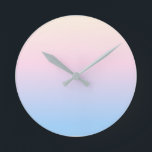 Horloge Ronde Lampant bleu<br><div class="desc">elegant pastel pink blue bright gradient colors. beautiful blurred background.</div>