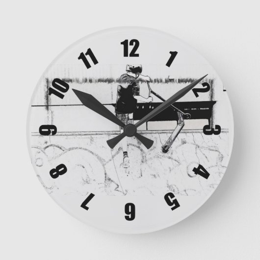 Horloge Ronde Landing It - Stunt Scooter Rider (Recto)