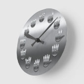 Horloge Ronde Langue des signes - inoxydable (Angle)