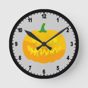 Horloge Ronde Lanterne de Jack-o déplaisant '