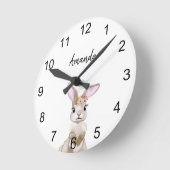Horloge Ronde Lapin aquarelle animaux de (Angle)