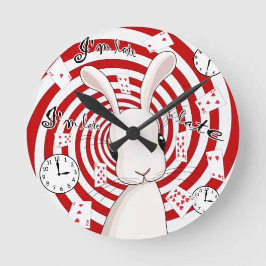 Horloge Ronde Lapin blanc au pays des merveilles (Recto)