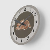 Horloge Ronde Lapin Brown (Angle)