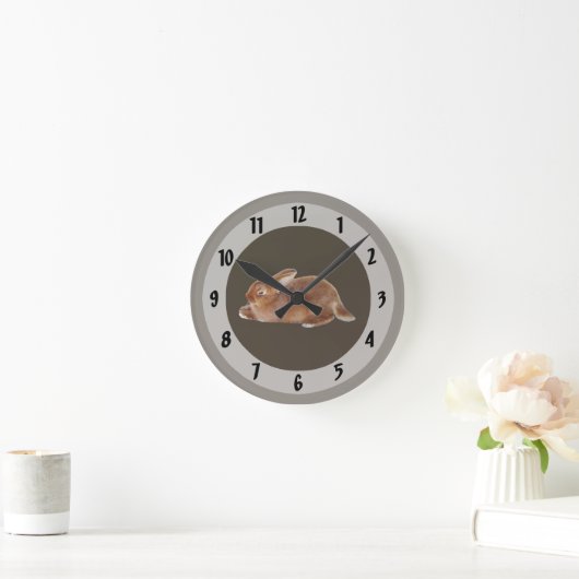 Horloge Ronde Lapin Brown (Maison)