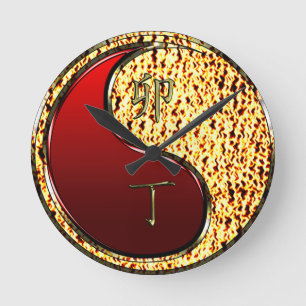Horloge Ronde Lapin de Feu