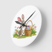 Horloge Ronde lapin de Pâques (Angle)