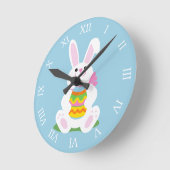 Horloge Ronde Lapin de Pâques (Angle)