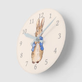 Horloge Ronde Lapin de Pâques Classique (Angle)