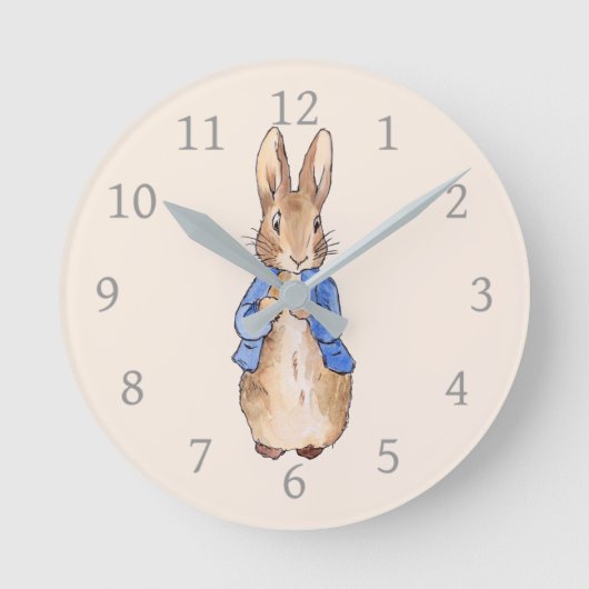 Horloge Ronde Lapin de Pâques Classique (Recto)
