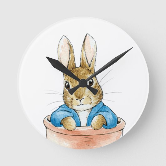 Horloge Ronde Lapin de Pâques Classique (Recto)