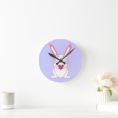 Horloge Ronde Lapin lapin avec coeur (Maison)