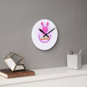 Horloge Ronde lapin mignon