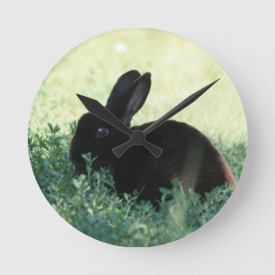 Horloge Ronde Lapin noir de Lil