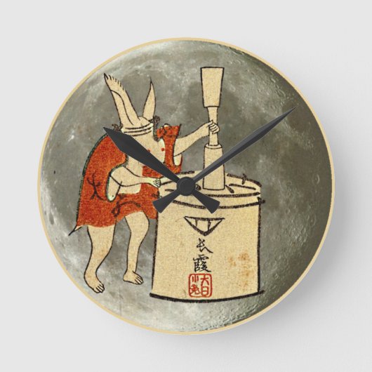 Horloge Ronde Lapin sur la Lune (Recto)