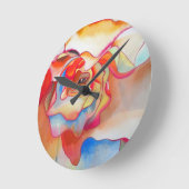 Horloge Ronde L'aquarelle de Fred martin begonia (Angle)