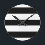 Horloge Ronde large bande noire<br><div class="desc">Design linéaire à rayures noires</div>
