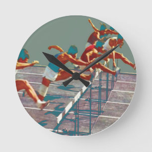 Horloge Ronde L'athlétisme entoure l'horloge de claies