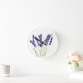 Horloge Ronde Lavande fleurs lavande française (Maison)