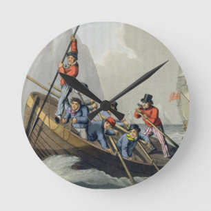 Horloge Ronde Le bateau d'un bateau attaquant une baleine,