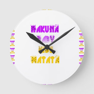 Horloge Ronde Le beau bébé pourpre et jaune de Hakuna Matata