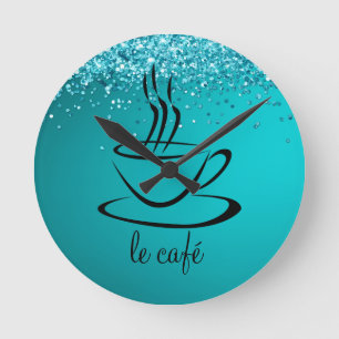 Horloge Ronde Le Café Acrylique Personnalisé De Cuisine