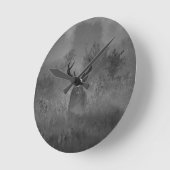 Horloge Ronde Le Cerf Dans La Mist (Angle)