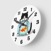Horloge Ronde Le Chat de Tuxedo (Angle)