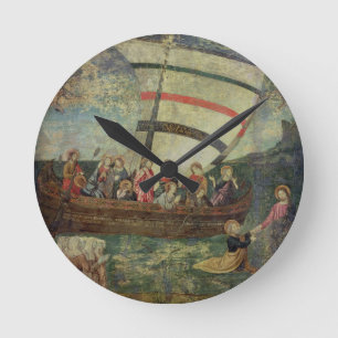 Horloge Ronde Le Christ marchant sur l'eau, après le 'Navicella